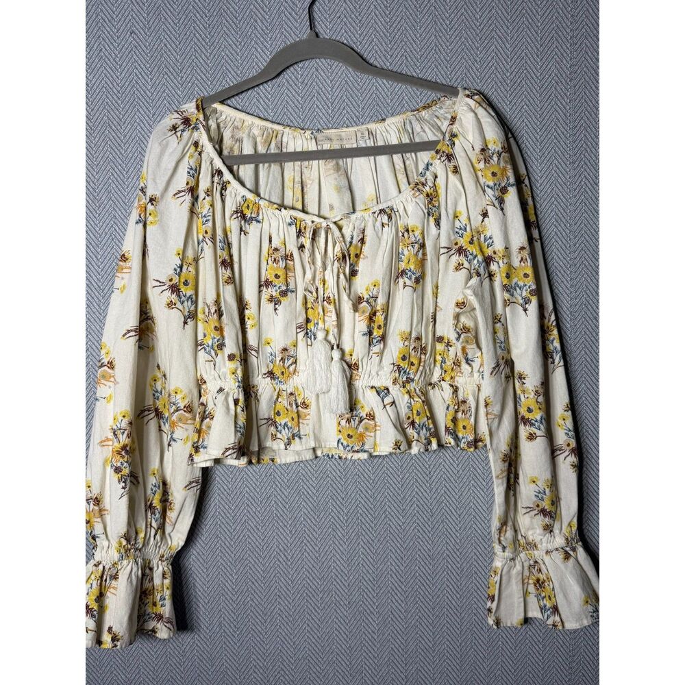 Happy X Nature Crop Cream with floral sz xl
